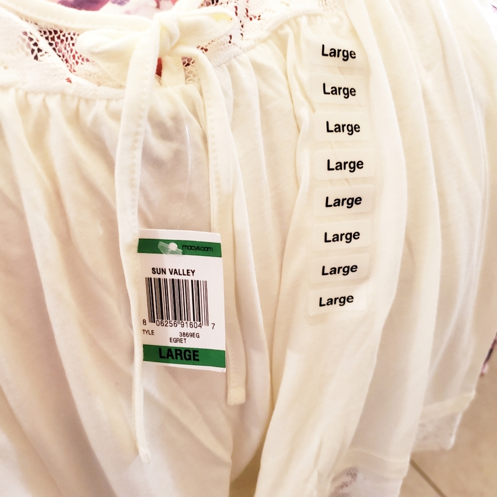 🚫SOLD🚫American Rag Short Sleeve Top Egret L NWT L - Picture 5 of 9